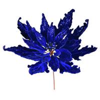 View 16" x 22" Midnight Blue Velvet Sequin Poinsettia