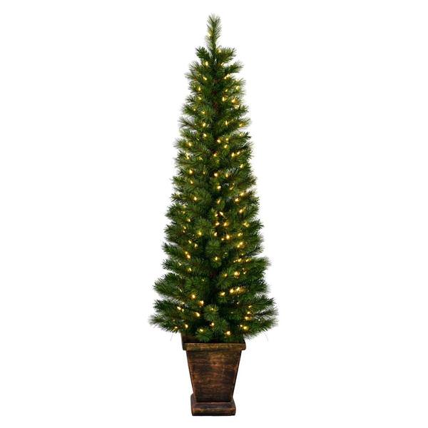 6' x 23" Artificial Taft Pine 200 Warm White Lights Christmas Tree