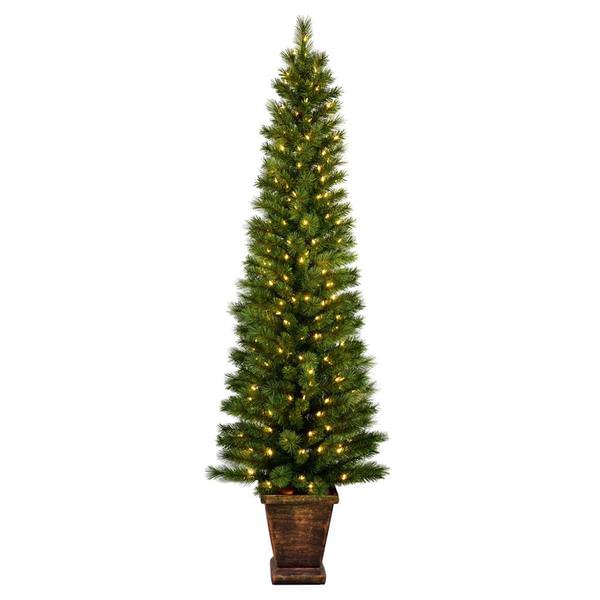 7' x 25" Artificial Taft Pine 300 Warm White Lights Christmas Tree