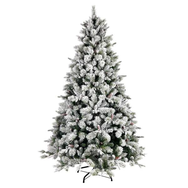 4.5' x 34" Flocked Ellis Pine Artificial Christmas Tree