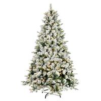 Vickerman 4.5' x 34" Flocked Ellis Pine 200 Warm White Lights Artificial Christmas Tree