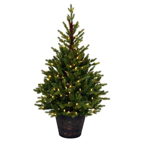 4' x 28" Artificial Reeder Pine 200 Warm White Lights Christmas Tree