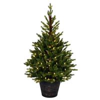 Vickerman 4' x 28" Artificial Reeder Pine 200 Warm White Lights Christmas Tree