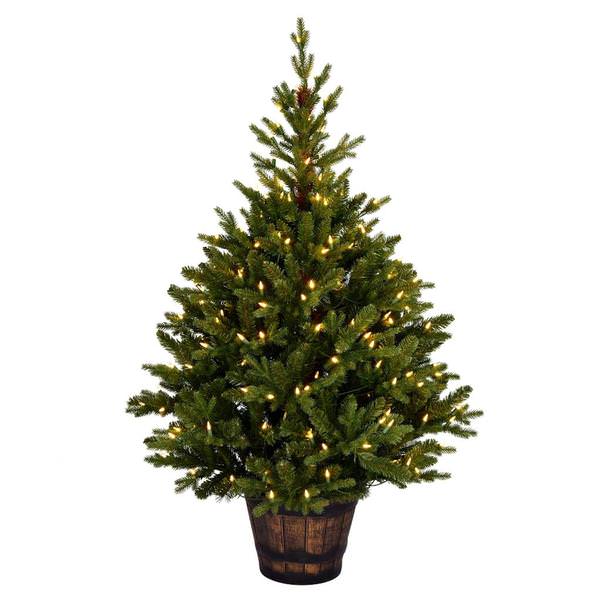 5' x 32" Artificial Reeder Pine 300 Warm White Christmas Tree
