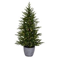 Vickerman 4.5' x 32" Artificial Belgrade Pine 200 Warm White Lights Artificial Christmas Tree