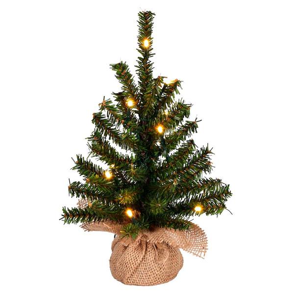 14" x 10" Artificial Wolf Creek Pine 10 Warm White Lights Artificial Christmas Tree
