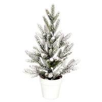Vickerman 14" x 10" Flocked Mica Pine Unlit Artificial Christmas Tree