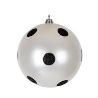 Vickerman 4.8" White Candy with Black Dots Ball Christmas Ornament (4 Pack)
