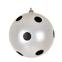 Vickerman 6" White Candy Polka Dot Christmas Ornament (4 Pack)