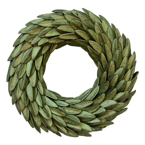 20" Artificial Olive Green Aster Bean Christmas Wreath