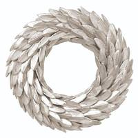 Vickerman 20" Artificial Champagne Aster Bean Artificial Christmas Wreath