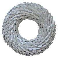 Vickerman 25" Artificial White Aster Bean Christmas Wreath