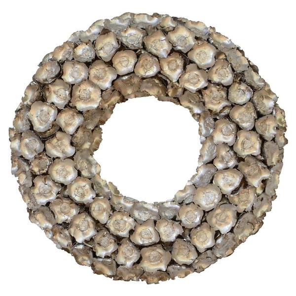 20" Artificial Champagne Coco Flower Artificial Christmas Wreath