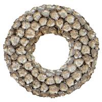 Vickerman 20" Artificial Champagne Coco Flower Artificial Christmas Wreath