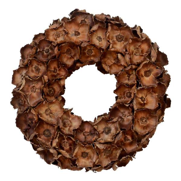 20" Natural Palm Cap Wreath Christmas Wreath