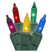 View 100 Light 22.1' Green Wire Multi-Color Light String