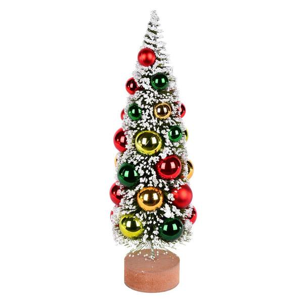 12" Frosted Green Pine Artificial Tabletop Christmas Tree