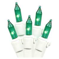 View 100 Light White Wire Green Miniature String with 2.5" Spacing