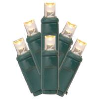 Vickerman 70 Light 23' Green Wire Warm White Wide Angle Twinkle LED String Light Set with 4" Spacing
