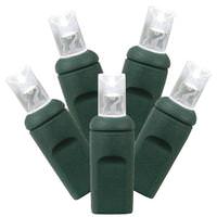 Vickerman 70 Light 24' Green Wire Warm White Wide Angle LED String Light Set with 4" Spacing