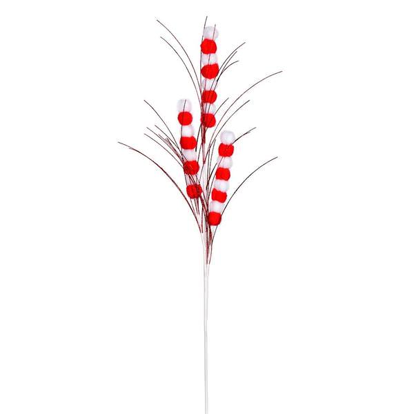 20" Red/White Pom Spray (6 Pack)