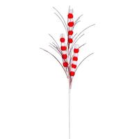 Vickerman 20" Red/White Pom Spray (6 Pack)