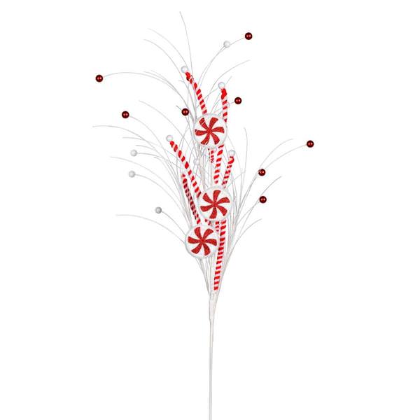 20" Red/White Candy Swirl Spray (6 Pack)