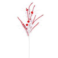 Vickerman 20" Red/White Candy Cane Pom Spray (6 Pack)