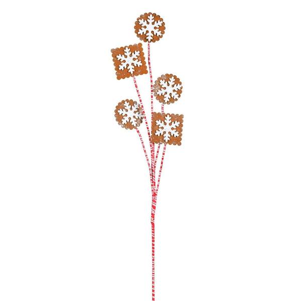 20" Gingerbread Snowflake Spray (6 Pack)