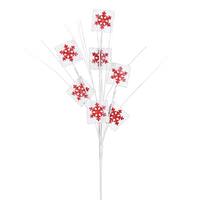 Vickerman 20" Red/White Glitter Gumdrop Curly Spray (6 Pack)