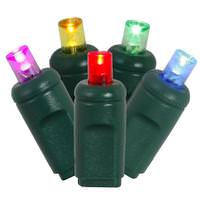 Vickerman 50 Light 25' Green Wire RGB Wide Angle Coaxial LED String Light Set with 6" Spacing