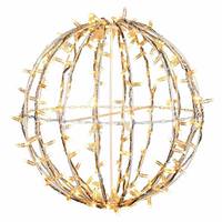 Vickerman 180 Light 20" Transparent Wire White Powder Coated Frame Warm White Twinkle Led Sphere