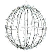 Vickerman 180 Light 20" Transparent Wire White Powder Coated Frame Cool White Twinkle Jumbo Led Sphere