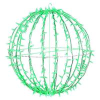 Vickerman 324 Light 30" Transparent Wire White Powder Coated Frame Green Twinkle Jumbo Led Sphere