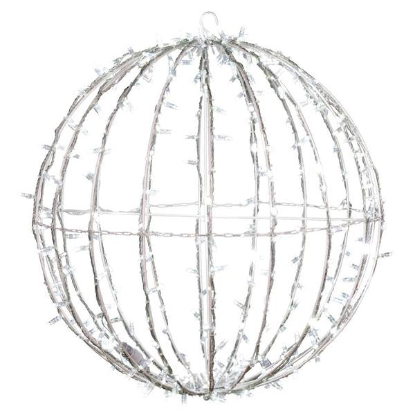 324 Light 30" Transparent Wire White Powder Coated Frame Cool White Twinkle Jumbo Led Sphere