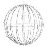 Vickerman 324 Light 30" Transparent Wire White Powder Coated Frame Cool White Twinkle Jumbo Led Sphere