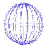 Vickerman 480 Light 40" Transparent Wire White Powder Coated Frame Blue Twinkle Jumbo Led Sphere