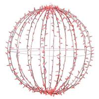 Vickerman 480 Light 40" Transparent Wire White Powder Coated Frame Red Twinkle Jumbo Led Sphere