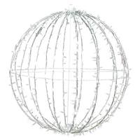 Vickerman 480 Light 40" Transparent Wire White Powder Coated Frame Cool White Twinkle Jumbo Led Sphere