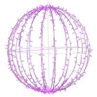 Vickerman 480 Light 40" Transparent Wire White Powder Coated Frame Pink Twinkle Jumbo Led Sphere