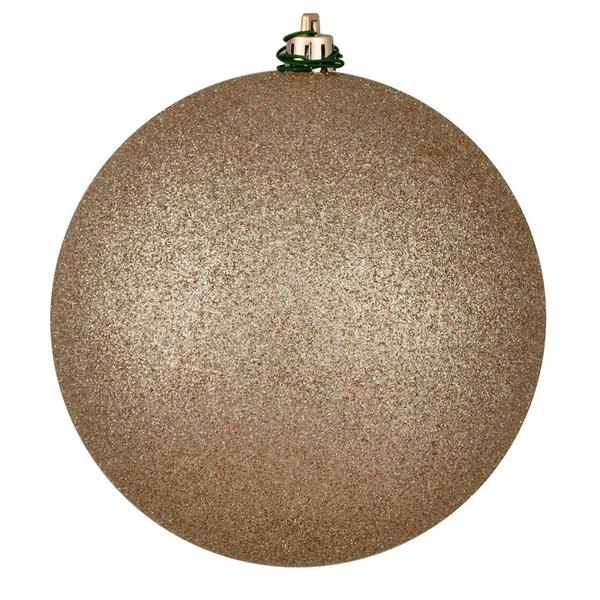 4.8" Oat Glitter Ball Christmas Ornament (4 Pack)