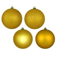 Vickerman 4.8" Medallion 4 Finish Ball Christmas Ornament (4 Pack)