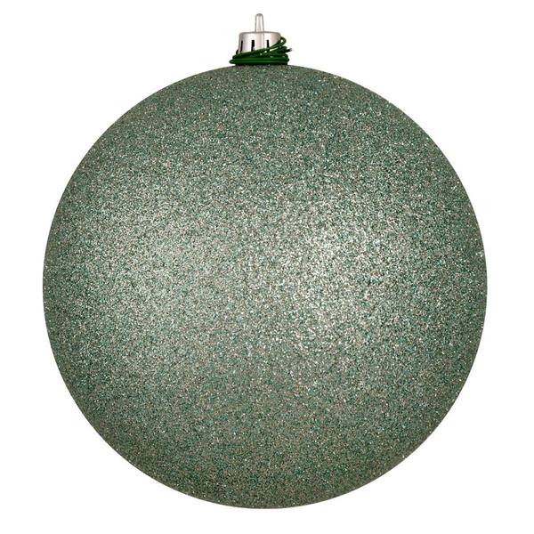 4.8" Gray Mint Glitter Ball Christmas Ornament (4 Pack)