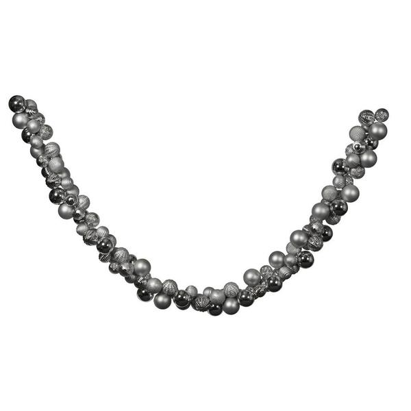 7' Silver Pom Pom Garland