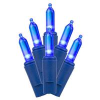Vickerman 50 Light 37.5' Blue Wire Blue Miniature String Lights with 6" Spacing LED
