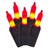 Vickerman 50 Light 37.5' Black Wire Orange Miniature String Lights with 6" Spacing LED