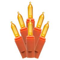 View 50 Light 37.5' Orange Wire Orange LED Miniature String with 9" Spacing