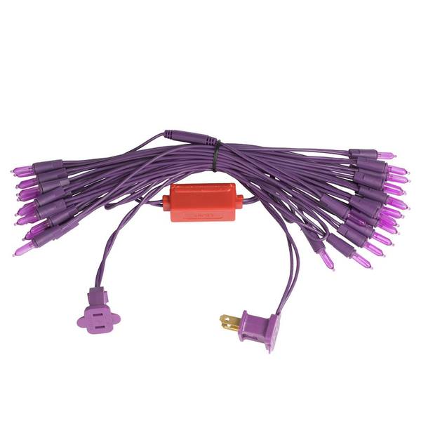 50 Light 37.5' Purple Wire Purple LED Miniature String with 9" Spacing