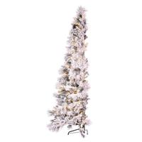 Vickerman 7.5' x 48" Flocked Half Atka Pine 250 Warm White Lights Artificial Christmas Tree