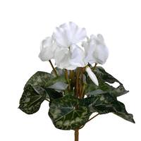 View 11" Artificial White Cyclamen Bush
